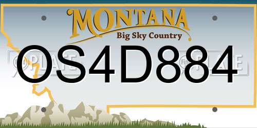 OS4D884 Montana License Plate