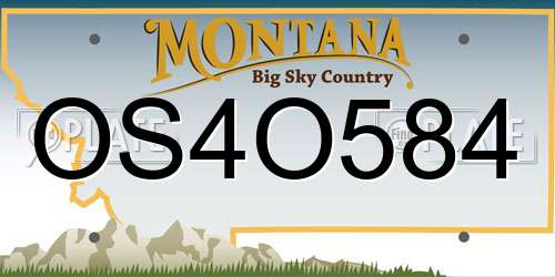 OS4O584 Montana License Plate