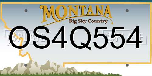 OS4Q554 Montana License Plate