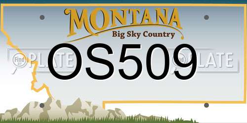 OS509 Montana License Plate