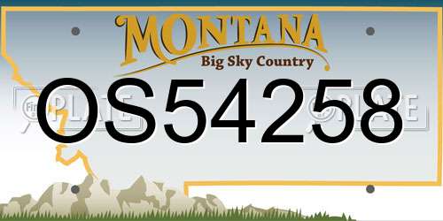 OS54258 Montana License Plate