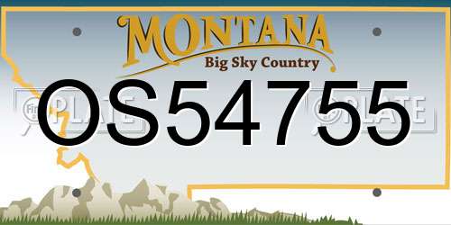 OS54755 Montana License Plate