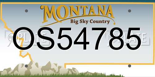 OS54785 Montana License Plate