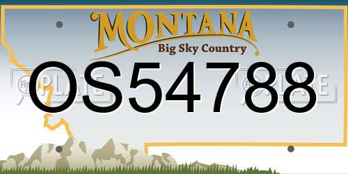 OS54788 Montana License Plate