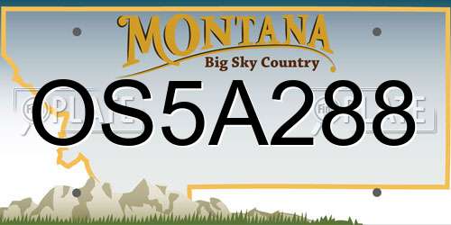 OS5A288 Montana License Plate