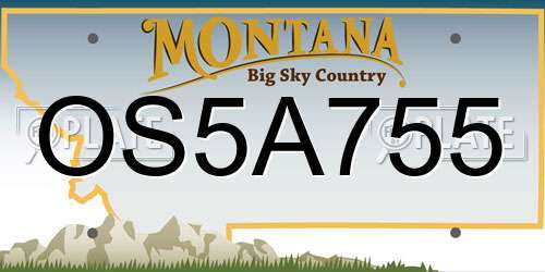 OS5A755 Montana License Plate