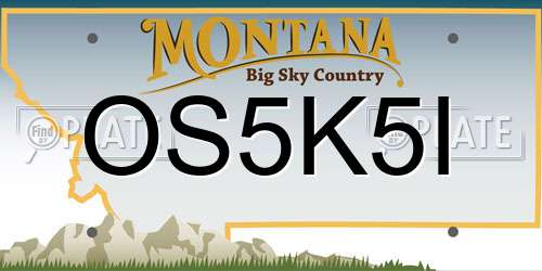 OS5K5I Montana License Plate