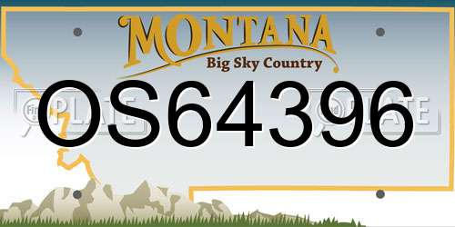 OS64396 Montana License Plate