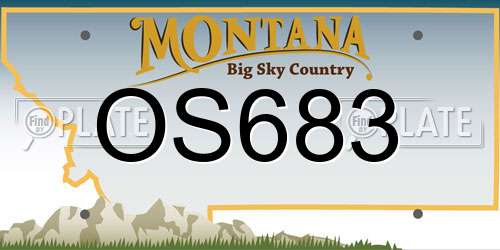 OS683 Montana License Plate
