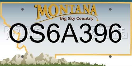 OS6A396 Montana License Plate
