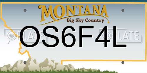 OS6F4L Montana License Plate