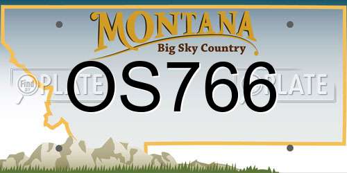 OS766 Montana License Plate