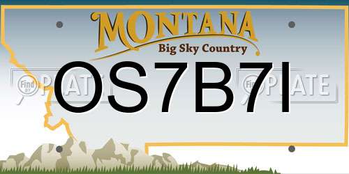 OS7B7I Montana License Plate