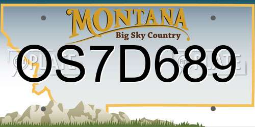 OS7D689 Montana License Plate