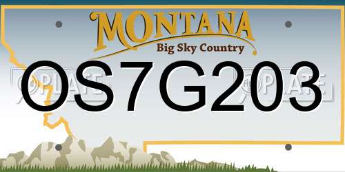 OS7G203 Montana License Plate