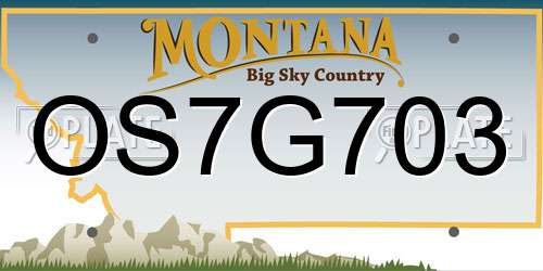 OS7G703 Montana License Plate