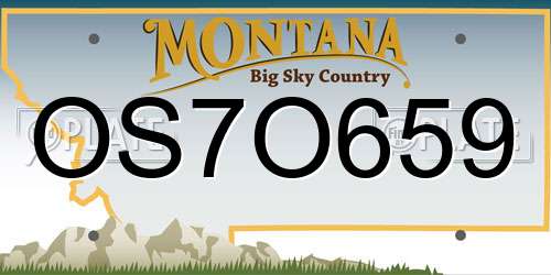 OS7O659 Montana License Plate