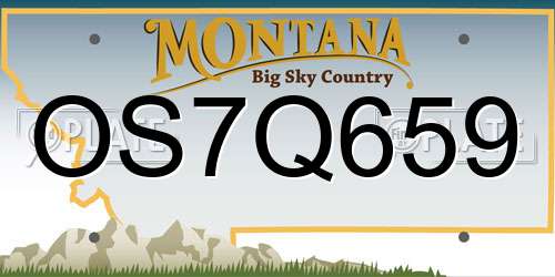 OS7Q659 Montana License Plate