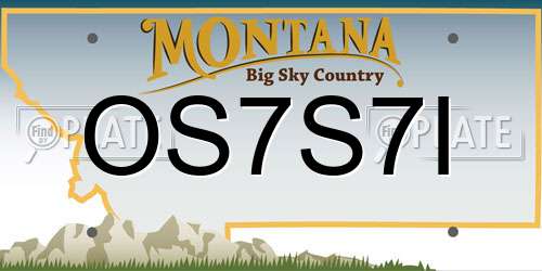 OS7S7I Montana License Plate