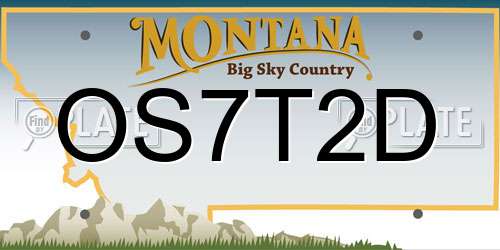 OS7T2D Montana License Plate