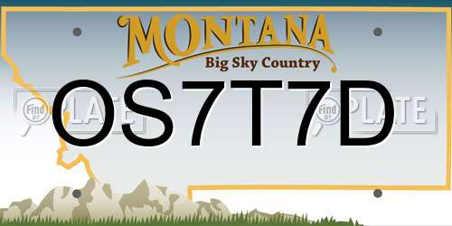 OS7T7D Montana License Plate