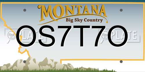 OS7T7O Montana License Plate