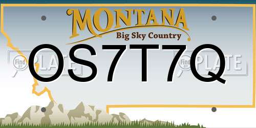 OS7T7Q Montana License Plate