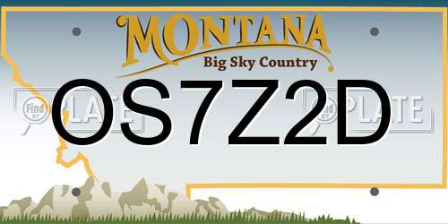 OS7Z2D Montana License Plate