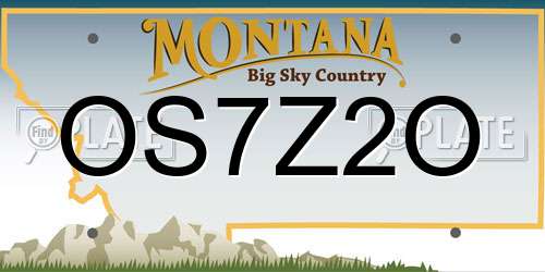 OS7Z2O Montana License Plate