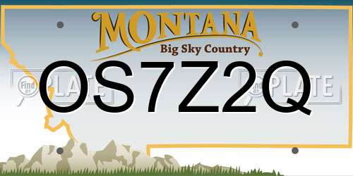 OS7Z2Q Montana License Plate
