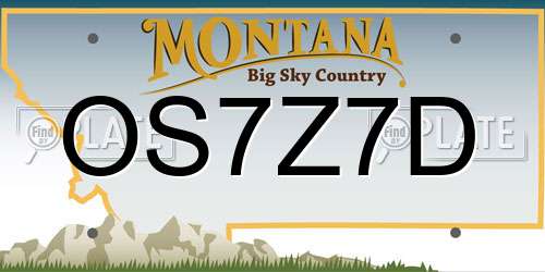 OS7Z7D Montana License Plate