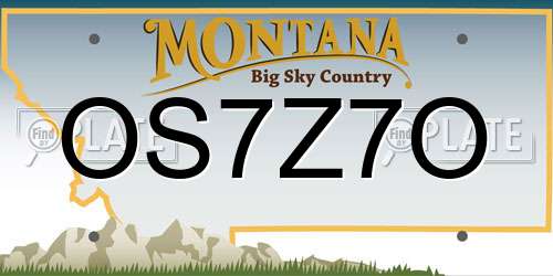 OS7Z7O Montana License Plate