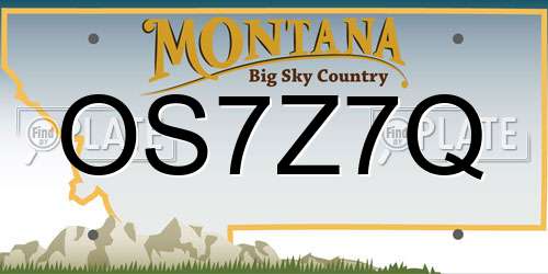 OS7Z7Q Montana License Plate