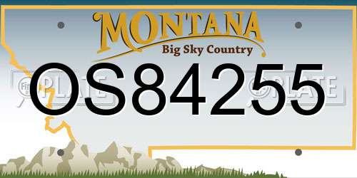 OS84255 Montana License Plate