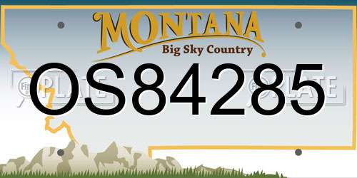 OS84285 Montana License Plate