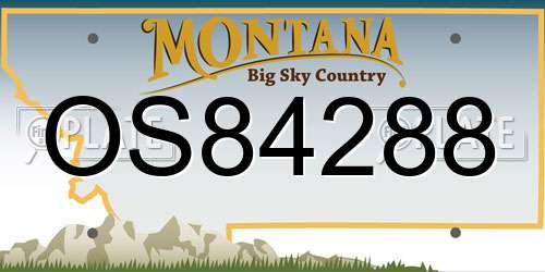 OS84288 Montana License Plate