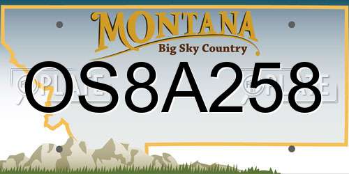 OS8A258 Montana License Plate