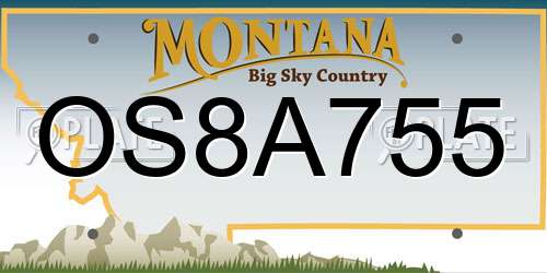 OS8A755 Montana License Plate
