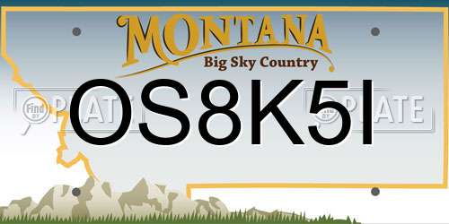OS8K5I Montana License Plate