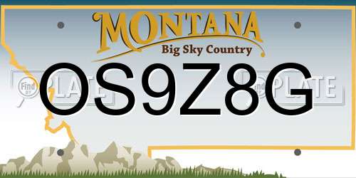 OS9Z8G Montana License Plate