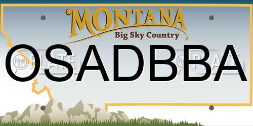 OSADBBA Montana License Plate