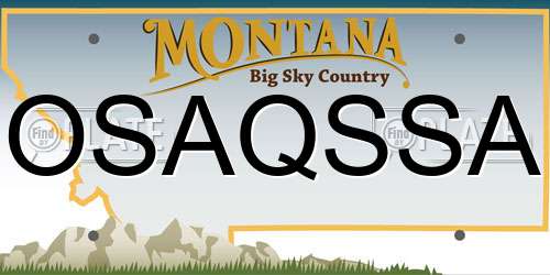 OSAQSSA Montana License Plate