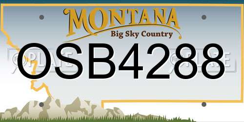 OSB4288 Montana License Plate