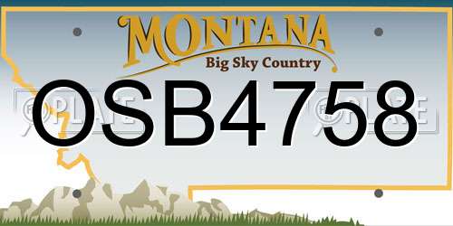 OSB4758 Montana License Plate