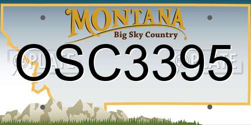 OSC3395 Montana License Plate