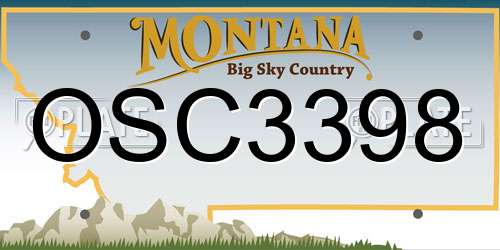 OSC3398 Montana License Plate