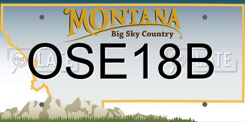 OSE18B Montana License Plate