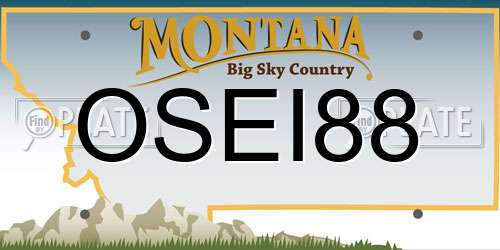OSEI88 Montana License Plate