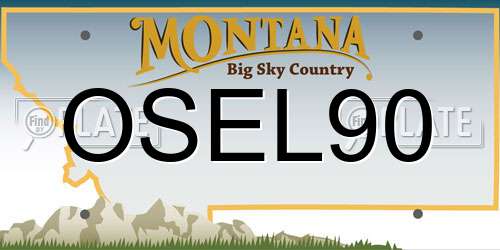 OSEL90 Montana License Plate