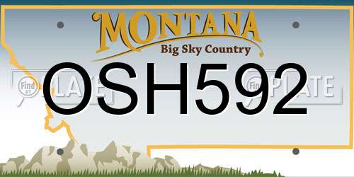 OSH592 Montana License Plate